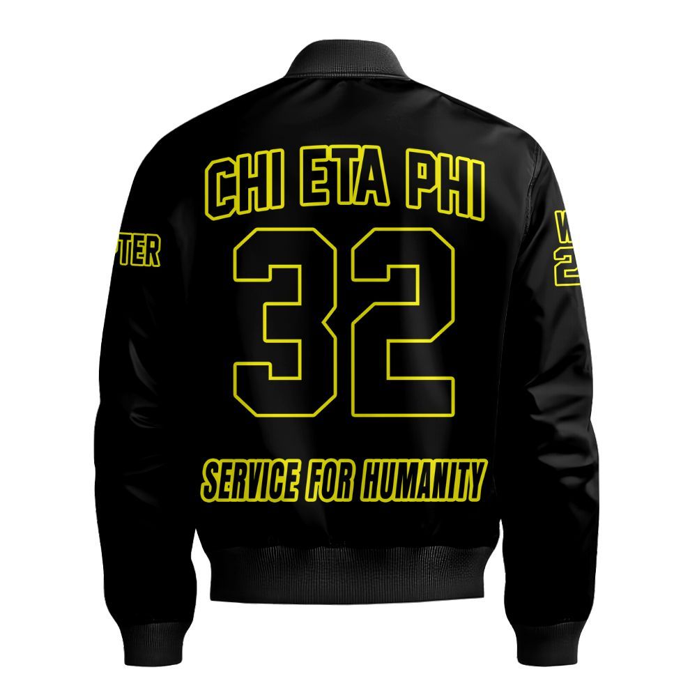 Ireishprint Chi Eta Phi Custom Chapter Shirt, Personalized Black Shirt Chi Eta Phi Since 1932 Sorority Bomber Jacket