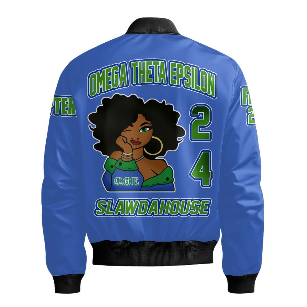 Ireishprint Omega Theta Epsilon Custom Chapter Varsity Jacket, Custom Omega Theta Epsilon Mah Girls Sorority Jacket Since 2024 Sorority Bomber Jacket
