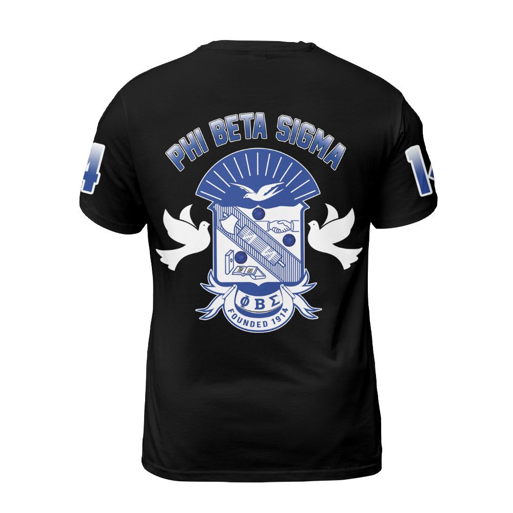 Ireishprint Phi Beta Sigma Shirt, Dove ΦΒΣ Black Duo Royal Blue Style 1914 Fraternity Shirt