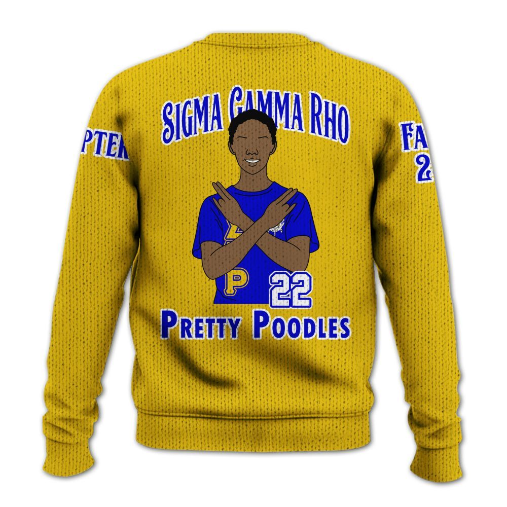 Ireishprint Sigma Gamma Rho Custom Chapter Shirt, Personalized Gold Shirt Sigma Gamma Rho 1922 Sorority Knitted Sweater