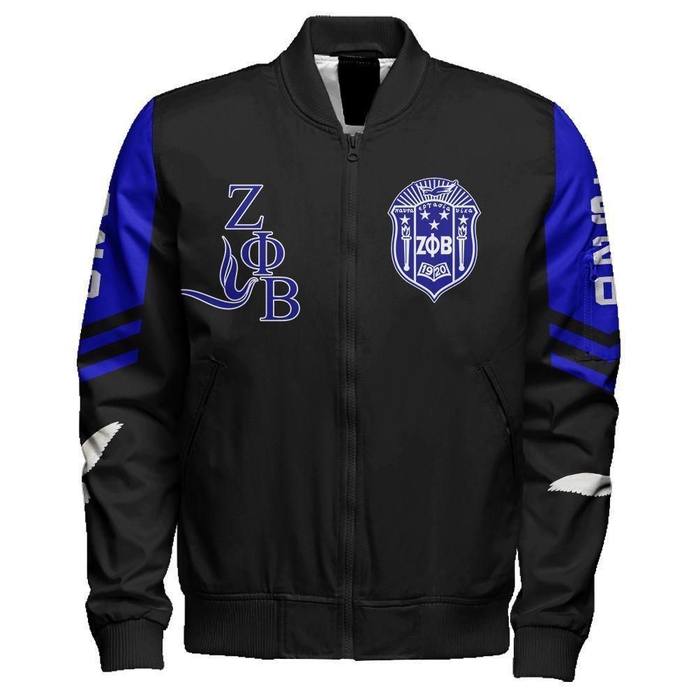 Africa Zone Jacket - Zeta Phi Beta Phenomenal Sleeve Zip Bomber Jacket J09