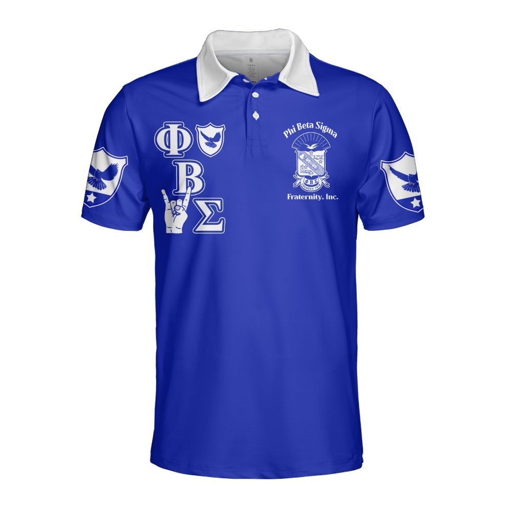 Ireishprint ΦΒΣ Polo Shirt, Dove Royal Blue Polo Shirt 1914 Fraternity Polo Shirt