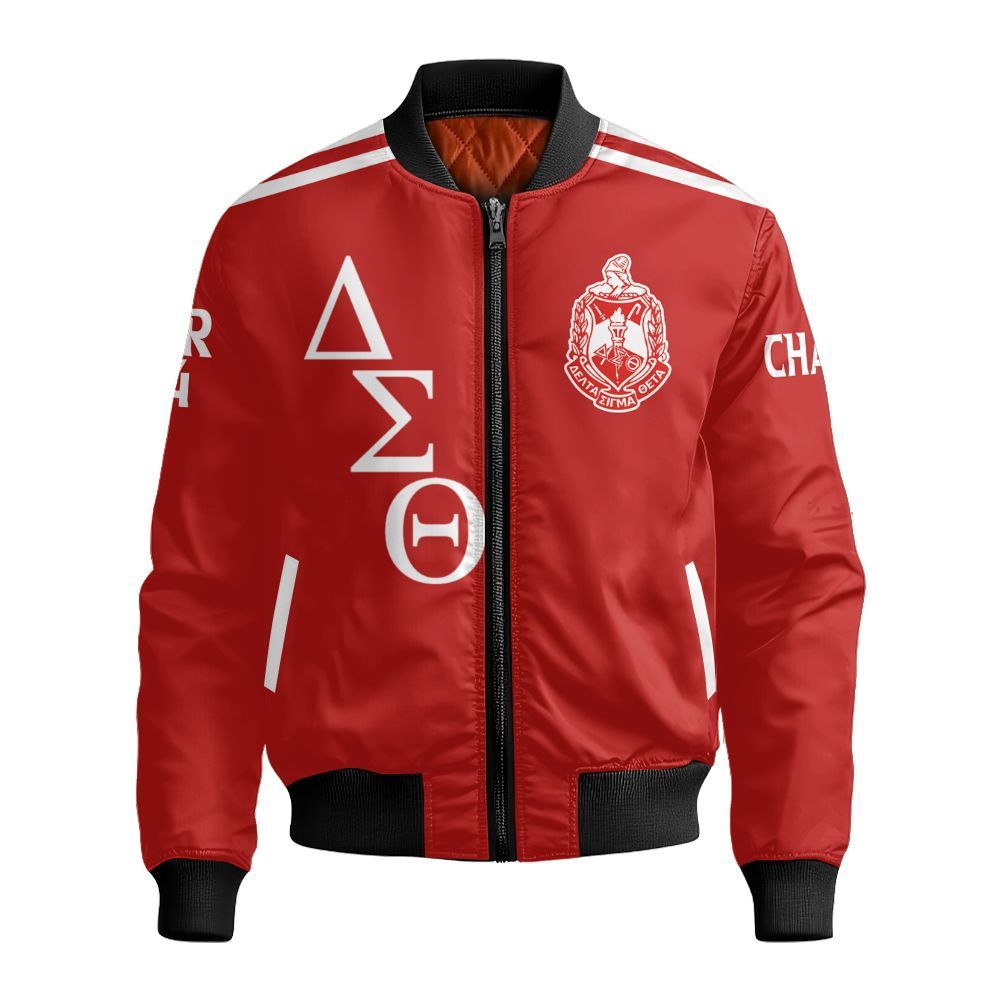 Ireishprint Delta Sigma Theta Custom Chapter Polo Shirt, Personalized Elephants Crimson Polo Shirt Delta Sigma Theta Sorority Bomber Jacket