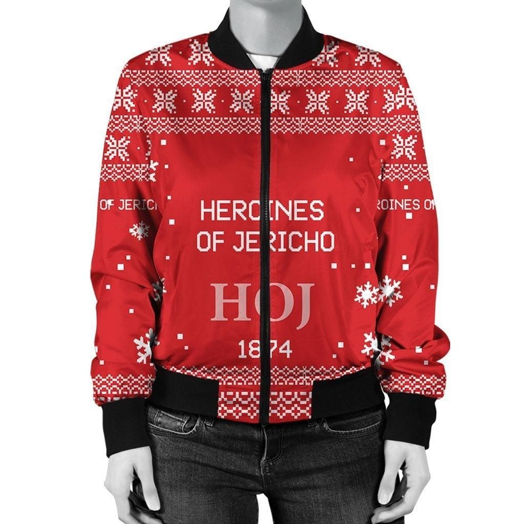 African Jacket - Heroines Of Jericho Xmas Motto Bomber Jacket