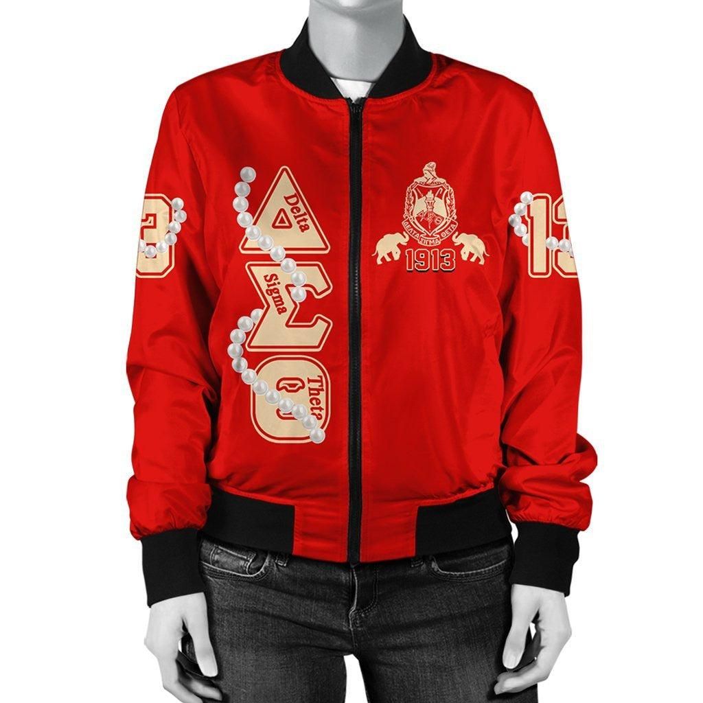 Delta Sigma Theta Pearl Red Bomber Jacket